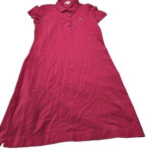 Women's Lacoste Polo Dress Pink Fuchsia Size 42 Medium Large